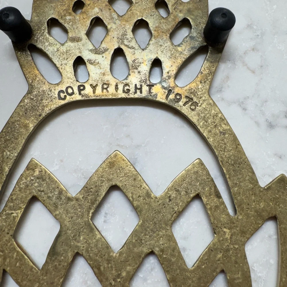 Vintage Solid Brass Pineapple Trivet